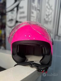 CASCO JFM FUCSIA LUCIDO CON VISIERA ELICOTTERO