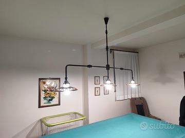 lampadario da biliardo..ceramica  rame.