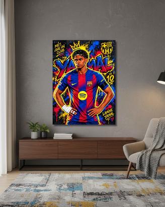 FC Barcelona quadro Lamine Yamal 10 stile graffiti