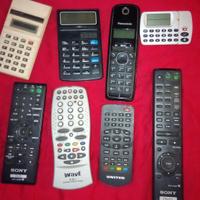 Lotto di 8 pezzi tra telecomandi tv e dvd, calcola