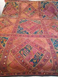 Coperta indiana patchwork sari, fatta a mano