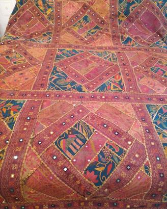 Coperta indiana patchwork sari, fatta a mano