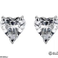 ORECCHINI ORO 18kt. DIAMANTI TAGLIO CUORE ct. 0,80
