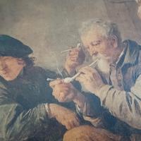 David Teniers"I Fumatori"-Oleografia su Masonite