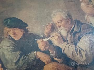 David Teniers"I Fumatori"-Oleografia su Masonite