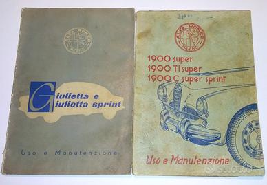 Manuale Uso Alfa Romeo Giulietta e 1900 Super
