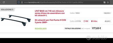 Barre portatutto Punto Evo 5p