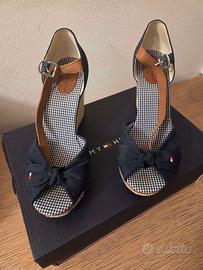 scarpe sandalo zeppa Tommy Hilfiger blu 38