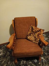 POLTRONA IN LEGNO MASSELLO,CLASSICA,RUSTICA