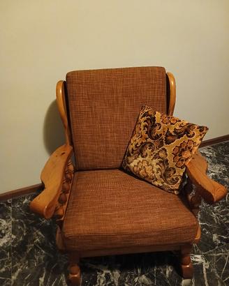 POLTRONA IN LEGNO MASSELLO,CLASSICA,RUSTICA