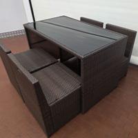 Arredo mobili da esterno in Rattan 5pz