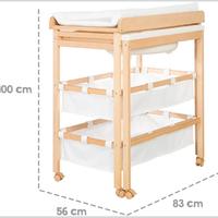 Fasciatoio per Bambini e Neonati + Vasca da Bagno 