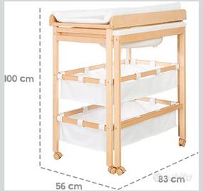 Fasciatoio per Bambini e Neonati + Vasca da Bagno 
