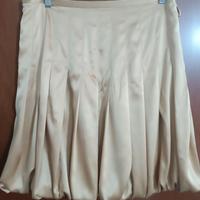 Gonna color oro in seta pura