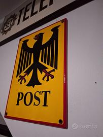 Insegna smaltata vintage tedesca POST