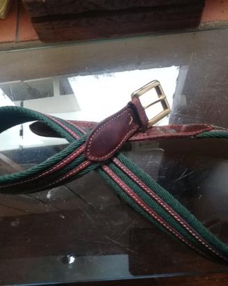 Cintura cuoio pelle verde unisex S/M