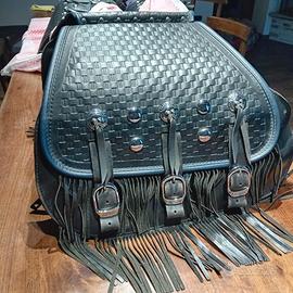 Borse Heritage Springer con bordino blu e frange