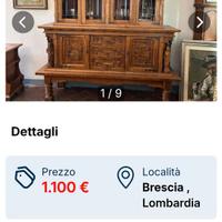 Credenza da tavernetta più lampadario