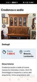 Credenza da tavernetta più lampadario