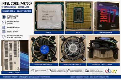INTEL CORE i7-9700F – 9ª GENERAZIONE – LGA1151