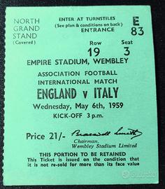 BIGLIETTO STADIO INGHILTERRA ITALIA 6 MAGGIO 1959