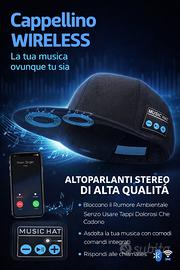 Cappello con cassa bluetooth integrata nuovo