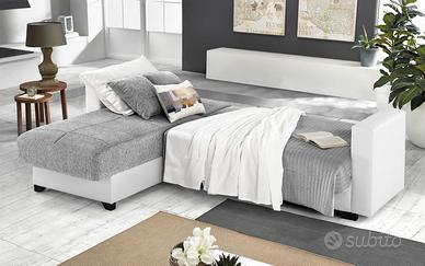 Divano letto angolare con penisola reversibile