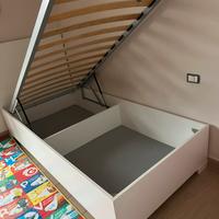 Letto contenitore singolo bianco