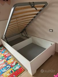 Letto contenitore singolo bianco
