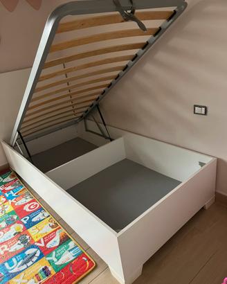Letto contenitore singolo bianco