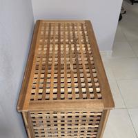 Cassapanca contenitore legno chiaro