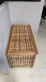 Cassapanca contenitore legno chiaro