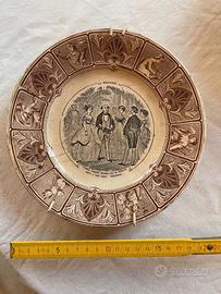 piatto ceramica francese decorativo da parete