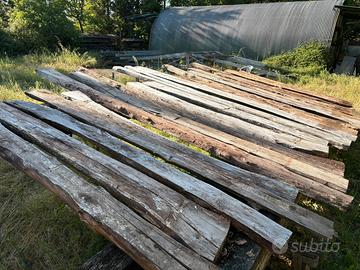 Venti tavoloni di castagno grezzo stagionato varie