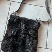 Borsa in cincillà e pelle