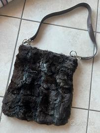 Borsa in cincillà e pelle