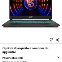 Laptop msi cyborg 15,5"