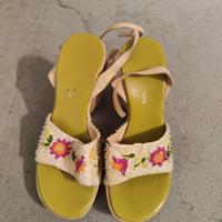 sandali pelle nera ge con perline