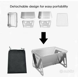 Mini griglia portatile a carbonella in acciaio  