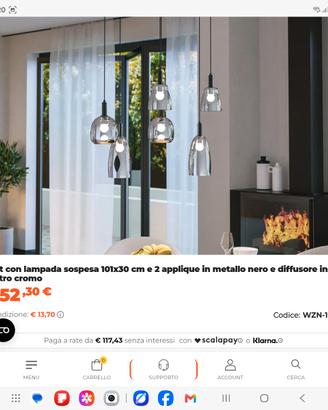 Lampadario Nuovo inscatolato