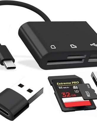 Lettore SchedeSD, MicroSD Scheda USB più Micro USB