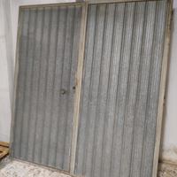 Porta 2 ante in lamiera zincata robusta garage 