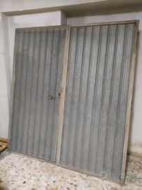 Porta 2 ante in lamiera zincata robusta garage 