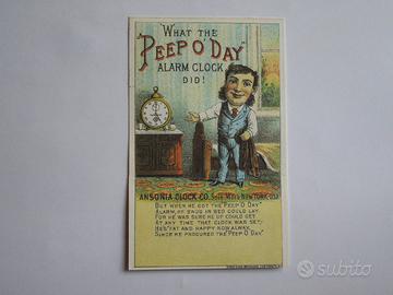 Pubblicità pieghevole orologio Ansonia Peep O' Day