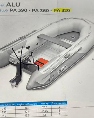 Tender gommone Selva PA320 arrotolabile