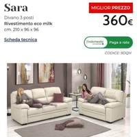 Divano ecopelle 3 posti 