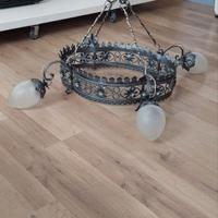 Lampadario in ferro battuto '900
