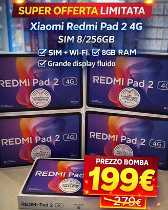 Tablet Xiaomi Redmi pad 2 8/256GB con sim