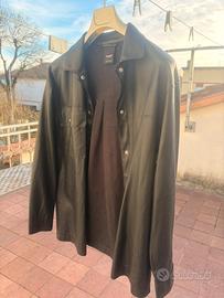 Giacca in pelle nera Pull&Bear, taglia XS