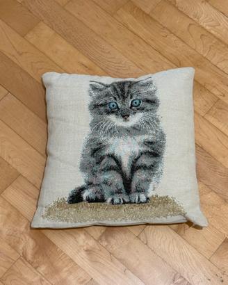Cuscino arredo con stampa gatto (40x40 cm)